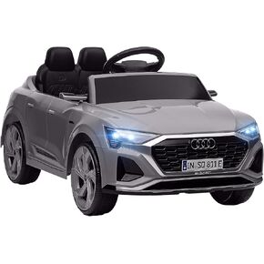 Qaba Audi Q8 e-tron Sportback Licensed 12V Kids Ride on Car, Battery Powered Kids Electric Car with Remote Control, 4 Spring Suspension Wheels, Soft Start, LED Headlights, Music Horn, Gray