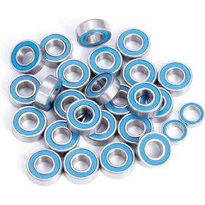 RC Spare Part Compatible with Tamiya GF-01 TL-01 WR-01 RC Car Upgrades Parts Accessories 4mm/2.5mm 26pcs Rubber Sealed Bearing Kit