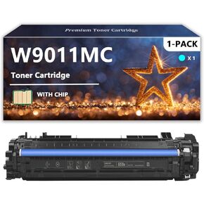 for HP W9010MC W9011MC W9013MC W9012MC Toner Cartridge, Quality Toner Cartridges for HP Color Laserjet Managed E85055dn Printers, 1 Black
