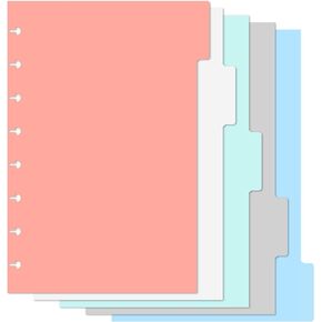 5.5 X 8.5 Binder Dividers, Disc Bound Dividers for 8 Holes, Blank Index Pocket Divider for Discbound Notebooks, Office Meeting, College Notebook(5 Tabs)