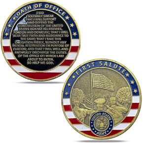 Army Oath of Office and First Salute Challenge Coin – Patriotic U.S. Military Coin