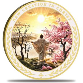 New Creation in Christ Challenge Coin – Christian Faith Pocket Token, Zinc Alloy Scripture Medallion – 2 Corinthians 5:17 Christian Transformation Gift for Spiritual Renewal and Encouragement