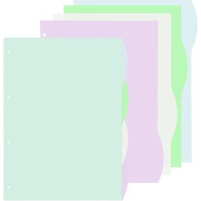 DY.2ten A4 Binder Dividers for 30 Ring Binder, 1/4 Cut Tabs, Insertable Notebook Planner Tab，30 Hole，8 Sturdy Plastic Index for School Office Home, 2 Sets, Colorful