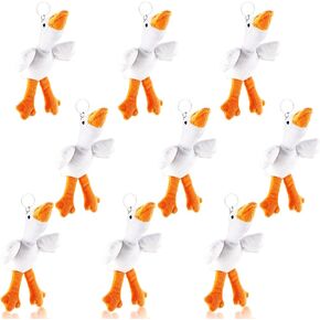 9 Pack Plush Goose Cotton Filling Goose Stuffed Animal Plush Goose Toy Keychain for Kid Boy Girl Wallet Backpack Party Favors Goodie Bag Birthday Gift