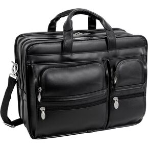 McKLEIN 17" Nylon Patented Detachable -Wheeled Laptop Briefcase- CLINTON- Black