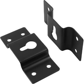 Piutouyar 20 Pcs Heavy Duty Keyhole Hangers, Metal Keyhole Bracket Hanger Accessories Fasteners with Screws for Picture Frames Mirrors Cabinet Box Audio Speaker Hanger Hook(Black, 40x20mm)