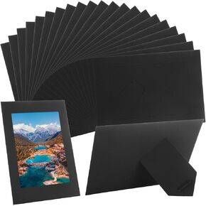 100Pcs Paper Picture Frames, 4x6 Inches Cardboard Picture Frames Bulk, Black Standing Paper Photo Frame for Diy, Wedding, Graduation, Christmas, Decoration
