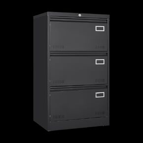 Blcak File Cabinet 3 Drawer, Lockable File Cabinet for Home Office, Black Filing Cabinet with Lock, Locking Metal File Cabinet,Office File Cabinet,Filing Cabinets for Home Office Organizer