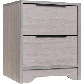 Premium Wooden File Cabinets with Dual Drawers – Sturdy E2 Level Density Board Construction, Spacious Storage, Steel Handles, Silent Steel Slides (Brown) (Grey)