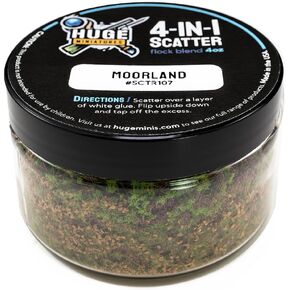 4-in-1 Scatter, Moorland Scenery Model Basing Materials for Gaming and Tabletop or Diorama Railroad Layout - 4oz Jar