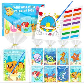 24 Water Coloring Books Under the Sea Party Favors, Beach Ocean Mini Coloring Books Bulk for Kids Birthday Classroom Goodie Bags Stuffers, Summer Toys Activity Books End of Year Student Gifts Prizes