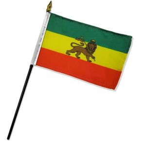 Ethiopia (Lion) 4x6in Stick Flag - 1 dozen pack