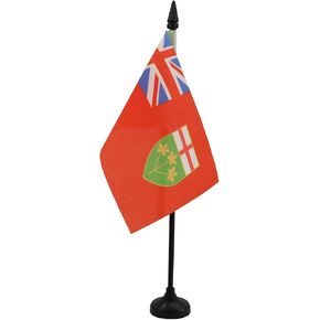 Ontario Table Flag 4'' x 6'' - Canada - Canadian region of Ontario Desk Flag 15 x 10 cm - Black plastic stick and base - AZ FLAG