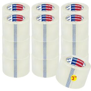 3" Heavy Duty Packing Tape, 18 Rolls, Clear, 3" Core, Total 990Y, Clear, 2.5 mil, 3 in x 55 Yards, Refill for Packaging and Shipping(3" Width, not 2" Width)