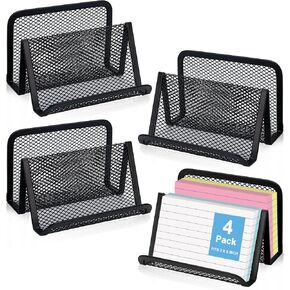 2 PCS Index Card Display Stand 3x5 Inch Postcard Holder Black Business Card Organizer Greeting Cards Holders Postcard Holder Display Stand Capacity 200 Sheets for Office School (2)