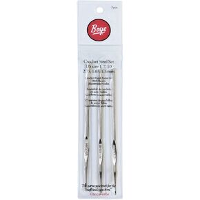 Boye Steel Crochet Hook Set, Sizes 1,7,10