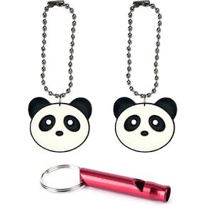 Panda Bear Collar Charm Aluminum Alloy Whistle Emergency Survival Safety Camping Cat Dog Animal Training Bark Chew Woof Puppy Kitten