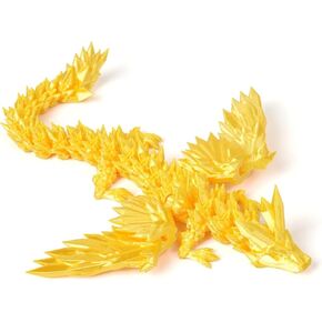 Dragon المطبوع ثلاثي الأبعاد مع أجنحة ، التنين الطائر ، لعبة Dragon Crystal Dragon ، تنين مجنح لألعاب المكتب التنفيذي للمكاتب المنزلية (Blue Green)