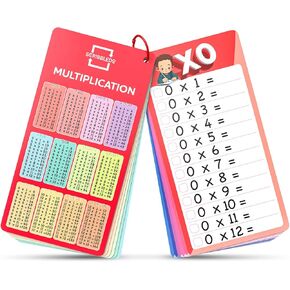 SCRIBBLEDO Dry Erase Multiplication Flash Cards Math 0-12 2nd 3rd 4th Grade Math Flash Cards Reusable Wipe Clean Double-Sided Multiplication Flashcards for Classroom Homeschool Times Tables