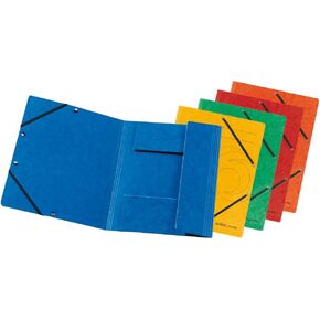 A4 3-Flap File with Elastics - Assorted Colours (10 Pieces)