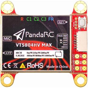PandaRC VT5804HV MAX 5.8GHz FPV VTX 0mW/25mW/200mW/400mW/800mW/1000mW switchable with osd Transmitter for Long-Distance FPV Racing Drone
