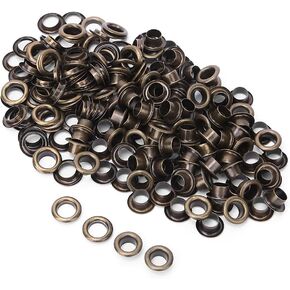 100PCS Brass Double Sided Eyelet Hollow Rivets, 6mm, for Clothing, Bag, Shoe (Antique Bronze)
