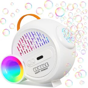 Bubble Machine for Kids Toddlers,Automatic Bubble Maker with RGB Light,Rechargeable Type-C Charge Bubble Blower,Bubble Toy for 3 4 5 6 7 Year Old Boy Girl,Outdoor Party Wedding Birthday Gifts(Gray)