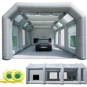Sewinfla Professional Inflatable Paint Booth 39x20x13Ft with 3 Blowers (1100W+1100W+950W) & Air Filter System Portable Paint Booth Tent Garage Inflatable Spray Booth Painting for Cars