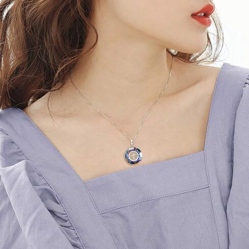 AOBOCO I‘d be Lost without You Compass Necklace 925 Sterling Silver Compass Pendant Necklace with Crystal from Austria, Compass Jewelry Gifts for Women Girlfriend in Saudi Arabia