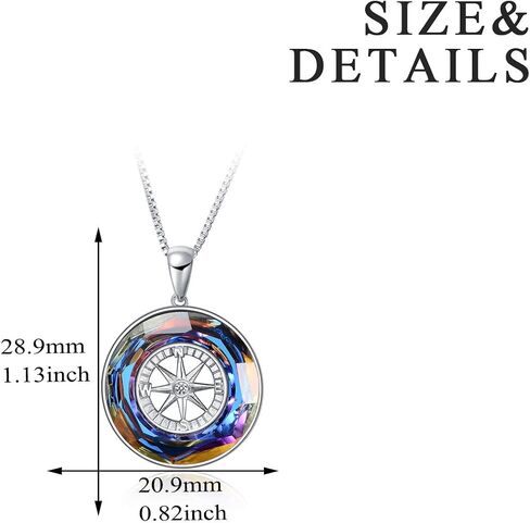AOBOCO I‘d be Lost without You Compass Necklace 925 Sterling Silver Compass Pendant Necklace with Crystal from Austria, Compass Jewelry Gifts for Women Girlfriend in Saudi Arabia