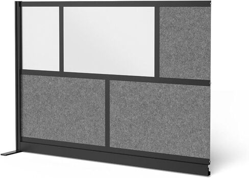 LUXOR MW-7048-XWCGB Modular Wall Room Divider System - Black Frame - 70" x 48" Add-On Wall with Whiteboard in Saudi Arabia