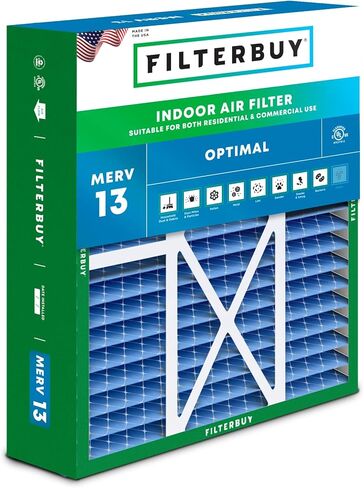 فلتر هواء Filterbuy 20x25x6 MERV 13 Optimal Defense (عبوة واحدة)، مرشحات هواء فرن HVAC AC مطوية لـ Aprilaire Space-Gard 201/2200 / 2250 & Lennox (الحجم الفعلي: 19.75 × 24.25 × 6.00 بوصة) in Saudi Arabia