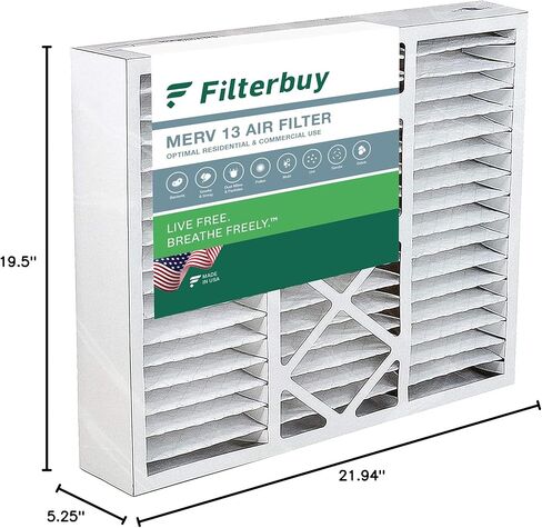 فلتر هواء Filterbuy 20x25x6 MERV 13 Optimal Defense (عبوة واحدة)، مرشحات هواء فرن HVAC AC مطوية لـ Aprilaire Space-Gard 201/2200 / 2250 & Lennox (الحجم الفعلي: 19.75 × 24.25 × 6.00 بوصة) in Saudi Arabia