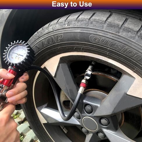 GODESON قفل ظرف الهواء، 1/4FNPT قفل على ظرف الهواء مع اثنين من الفكين الفولاذيين قفل على أي صمام شريدر، ظرف هواء الإطارات النحاسية مُصنف إلى 200 رطل لكل بوصة مربعة، قفل التدفق الوثيق تضخيم قفل ظرف الهواء in Kuwait