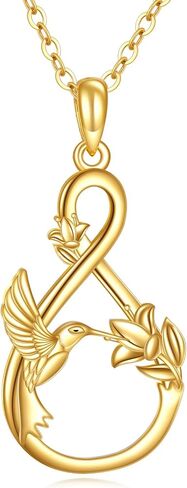 14K Gold Hummingbird Bird Necklace Jewelry Gifts for Women Hummingbird Jade Pendant Necklace for Women Girls in Saudi Arabia