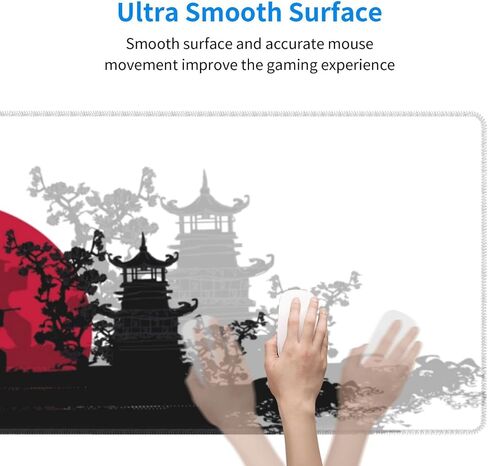 Mouse Pad Japanese Style Ink Painting Pattern, Large Desk Mat, XXL Gaming Keyboard Mat, Non-Slip Rubber Base, Big Extended Desk Protector for Home Office, 31.5x12 inch in Kuwait