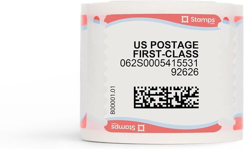 NetStamps 800 Pack (4 Roll) تسميات بريد قابلة للطباعة (اشتراك Stamps.com مطلوب) - طباعة البريد المعتمدة - طابعات Inkjet & Laser - الأعمال والشخصية والمنزل in Kuwait