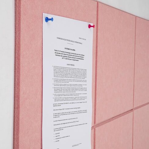 Large Cork Board Alternative 48" X 36" Bulletin Board - 12 Pack Removable Felt Wall Tiles with 30 pushpins, Large Cork Boards for Walls Cork Board for Office Pin Board Tack Board - Pink in Saudi Arabia