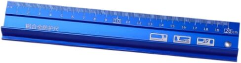 Safety Cutting Ruler Leather Tool Sturdy Non-Slip Base Lightweight Handmade Craft Safety Ruler Cutting Auxiliary for Leather, 46cm in Saudi Arabia