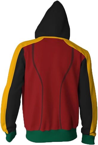 Xinxin Robin Tim Drake 3D Anime Cosplay Cardigan Zip Hoodie للجنسين الكبار أحمر / X-Large in Saudi Arabia