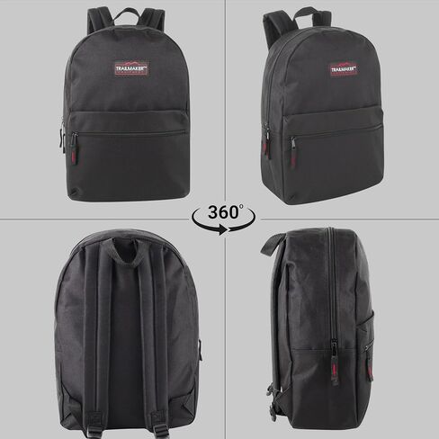 Trail maker Classic 17 inch Backpacks with Adjustable Padded Straps | School Backpacks for Girls, Boys (Black) in Saudi Arabia