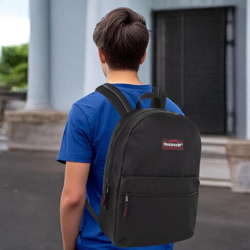 Trail maker Classic 17 inch Backpacks with Adjustable Padded Straps | School Backpacks for Girls, Boys (Black) in Saudi Arabia