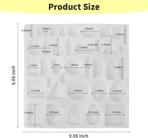 قوالب مجوهرات الراتنج ، 1 PCS قالب السيليكون للراتنجات ، 38 راتنجات تجويف طقم صنع المجوهرات ، قوالب راتنج الايبوكسي سيليكون لصنع المجوهر in Kuwait