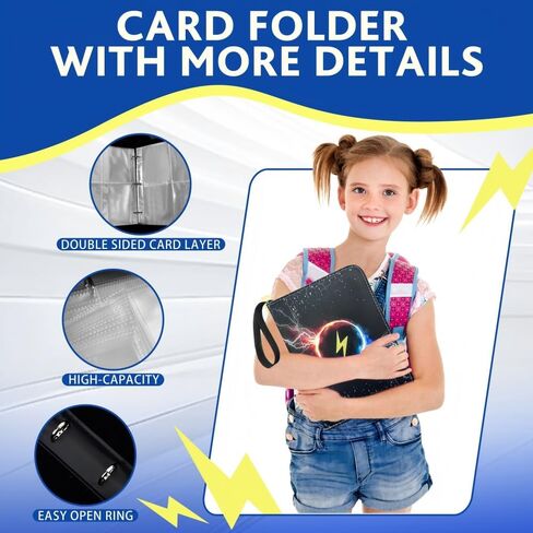 Binder Card Card مع Zipper - 4 -Pocket 50 صفحة يحمل 400 بطاقة ، ألبوم جامع مع الأكمام (4 جيوب) in Saudi Arabia