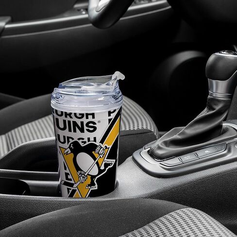 Rico Industries NHL Hockey Vegas Golden Knights 24oz Acrylic Tumbler with Hinged Lid, Officially Licensed Double Wall Tumbler with Straw in Saudi Arabia