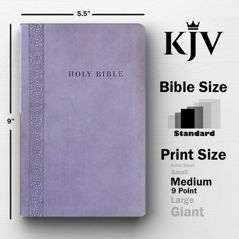 الكتاب المقدس الشخصي KJV مع اسم عائلتك محفور ، اللافندر ، Thinline ، إصدار King James ، إصدار رسائل حمراء ، طباعة الراحة ، جلد فو ، in Kuwait