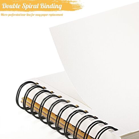 4 Pack Mixed Media Sketchbook, 9x12 inches Drawing Paper Sketch Book, 98lb/160gsm Heavyweight Spiral Bound Sketch Pads, Suitable for Wet and Dry Media, Drawing, Painting, Sketching(200 Sheets) in Saudi Arabia