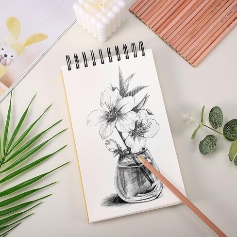 4 Pack Mixed Media Sketchbook, 9x12 inches Drawing Paper Sketch Book, 98lb/160gsm Heavyweight Spiral Bound Sketch Pads, Suitable for Wet and Dry Media, Drawing, Painting, Sketching(200 Sheets) in Saudi Arabia