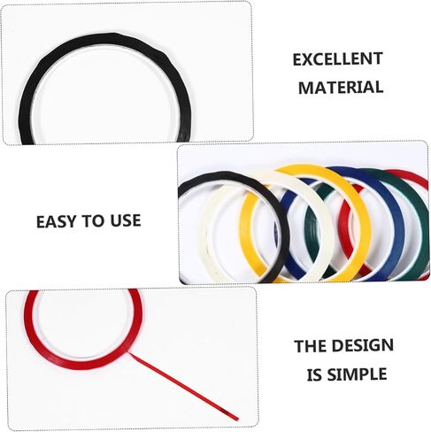 PRETYZOOM Highlighting Tape for Whiteboard 6 Rolls Marking Sticker Desktop Sign Tapes 3mm*33 Removable in Saudi Arabia