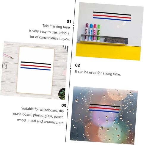 PRETYZOOM Highlighting Tape for Whiteboard 6 Rolls Marking Sticker Desktop Sign Tapes 3mm*33 Removable in Saudi Arabia